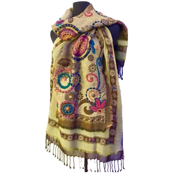 3-Layer-Wool Scarf (Mustard)